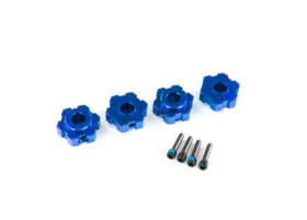 Wheel hubs, hex, aluminum (blue-anodi zed) (4)/ 4x13mm screw pins (4)