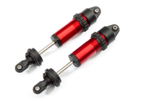 Shocks, GT-Maxx, aluminum (red-anodiz ed) (fully assembled w/o springs) (2)