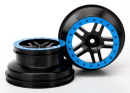 Wheels, SCT Split-Spoke, black, blue beadlock style, dual...
