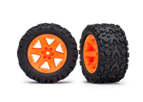 Tires & wheels, assembled, glued (2.8 ) (RXT orange wheels, Talon Extreme tires, foam inserts) (2WD electric re