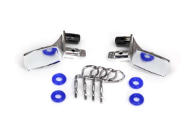 Mirrors, side, chrome (left & right)/ o-rings (4)/ body clips (4) (fits #8 130 body)