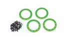 Beadlock rings, green (2.2) (aluminu m) (4)/ 2x10 CS (48)