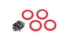 Beadlock rings, red (1.9) (aluminum) (4)/ 2x10 CS (48)