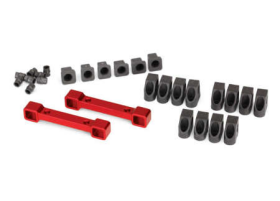 Mounts, suspension arms, aluminum (re d-anodized) (front & rear)/ hinge pin retainers (12)/ inserts (6)