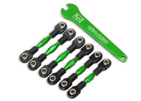 Turnbuckles, aluminum (green-anodized ), camber links, 32mm (front) (2)/ ca mber links, 28mm (rear) (2)/ toe link