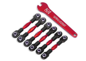 Turnbuckles, aluminum (red-anodized), camber links, 32mm (front) (2)/ camb er links, 28mm (rear) (2)/ toe links,