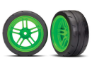 Tires and wheels, assembled, glued (s plit-spoke green...