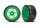 Tires and wheels, assembled, glued (s plit-spoke green...