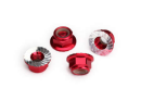 Nuts, 5mm flanged nylon locking (alum inum, red-anodized,...