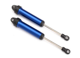 Shocks, GTR, 134mm, aluminum (blue-an odized) (fully assembled w/o springs) (front, no threads) (2)