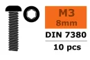 Revtec - Linsenkopfschraube - Innensechskant - M3X8 -...