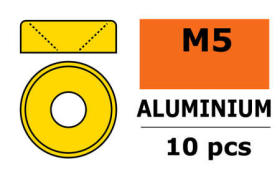 Revtec - Aluminium Unterlegscheibe - für M5 Senkkopfschrauben - AD=12mm - Gold - 10 St