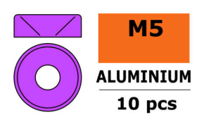 Revtec - Aluminium Unterlegscheibe - für M5 Senkkopfschrauben - AD=12mm - Violet - 10 St