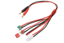 Revtec - Ladekabel - Universal 4in1 - Tamiya, MPX, Deans, Free wire - 16 AWG Silikon Kabel (1 Stück)