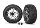Tires and wheels, assembled, glued (2 .6 black, satin...