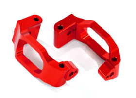 Caster blocks (c-hubs), 6061-T6 alumi num (red-anodized), left & right/ 4x2 2mm pin (4)/ 3x6mm BCS (4)/ retainers