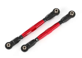 Toe links, front (TUBES red-anodized, 7075-T6 aluminum, stronger than tita nium) (88mm) (2)/ rod ends, rear (4)/