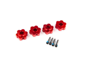 Wheel hubs, hex, aluminum (red-anodiz ed) (4)/ 4x13mm screw pins (4)