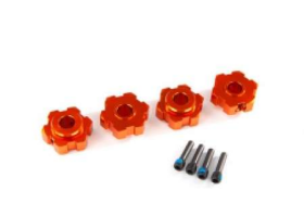Wheel hubs, hex, aluminum (orange-ano dized) (4)/ 4x13mm screw pins (4)