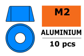 Revtec - Aluminium Unterlegscheibe - für M2 Zylinderkopfschrauben - AD=6mm - Blau - 10 St