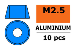 Revtec - Aluminium Unterlegscheibe - für M2.5 Zylinderkopfschrauben - AD=7mm - Blau - 10 St