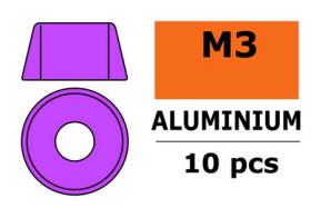 Revtec - Aluminium Unterlegscheibe - für M3 Zylinderkopfschrauben - AD=8mm - Violet - 10 St