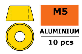 Revtec - Aluminium Unterlegscheibe - für M5 Zylinderkopfschrauben - AD=12mm - Gold - 10 St