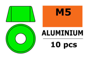 Revtec - Aluminium Unterlegscheibe - für M5 Zylinderkopfschrauben - AD=12mm - Grün - 10 St