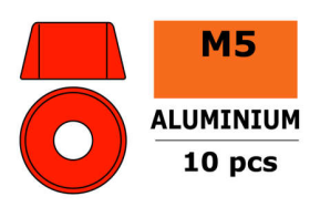 Revtec - Aluminium Unterlegscheibe - für M5 Zylinderkopfschrauben - AD=12mm - Rot - 10 St