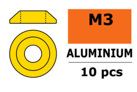 Revtec - Aluminium Unterlegscheibe - for M3 Linsenkopfschrauben - AD=10mm - Gold - 10 St