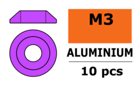 Revtec - Aluminium Unterlegscheibe - for M3 Linsenkopfschrauben - AD=10mm - Violet - 10 St