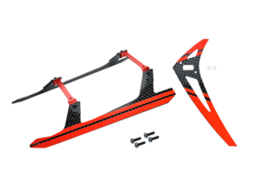 Aluminum/Carbon Fiber Landing Gear w/ Fin (RED) - BLADE 250 CFX