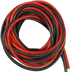 Silikonkabel geschmeidig rot/schwarz 2m (0.5 qmm)