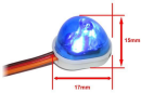 Lichtset 1:10 TC/Drift LED JR Stecker Einzeln Dach Blinklicht V4 (13x17mm) Blau