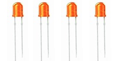 LED 5mm orange-diffus 4-19V (4 Stk.)