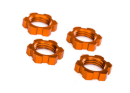 Wheel nuts, splined, 17mm, serrated ( orange-anodized) (4)