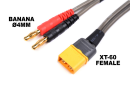 Revtec - Charge Lead Pro "Banana 4mm" - XT-60 Female - 40 cm - Flat silicone wire 14AWG
