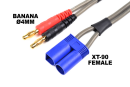 Revtec - Charge Lead Pro "Banana 4mm" - EC-5 Female - 40 cm - Flat silicone wire 14AWG