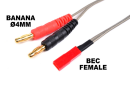 Charge Lead Pro "Banana 4mm" - BEC - 40 cm - Flat silicone wire 22AWG
