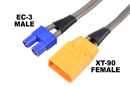 Revtec - Charge Lead Pro "EC-3" - XT-90 Female - 40 cm - Flat silicone wire 14AWG