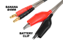 Charge Lead Pro "Banana 4mm" - Battery Clip - 40 cm - Flat silicone wire 14AWG