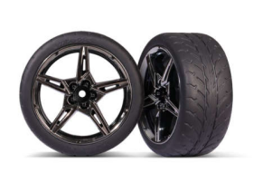 Tires and wheels, assembled, glued (s plit-spoke black chrome wheels,Â 1.9 Response tires) (extra wide, rear) (