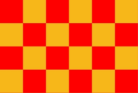 Oracover Fun 5 - (52mm Square) Yellow - Red ( Length : Roll 2m , Width : 60cm )