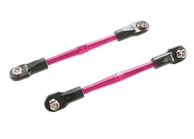 Turnbuckles, aluminum (pink-anodized) , toe links, 59mm (2) (assembled w/ r od ends & hollow balls) (requires 5mm