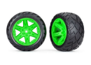 Tires & wheels, assembled, glued (2.8 ) (RXT green...