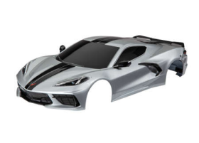 Body, Chevrolet Corvette Stingray, co mplete (silver) (painted, decals appl ied) (includes side mirrors, spoiler,