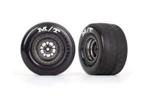 Tires & wheels, assembled, glued (Wel d satin black chrome wheels, tires, f oam inserts) (rear) (2)