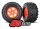 Tires & wheels, assembled, glued (X-M axx orange wheels, Sledgehammer tires , foam inserts) (left & right) (2)