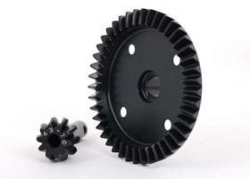 Ring gear, differential/ pinion gear, differential (machined) (front or re ar)