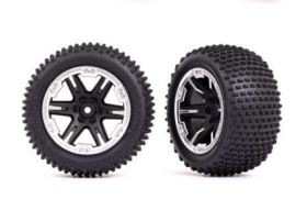 Tires & wheels, assembled, glued (2.8 ) (RXT black & satin wheels, Alias t ires, foam inserts) (2WD electric rea